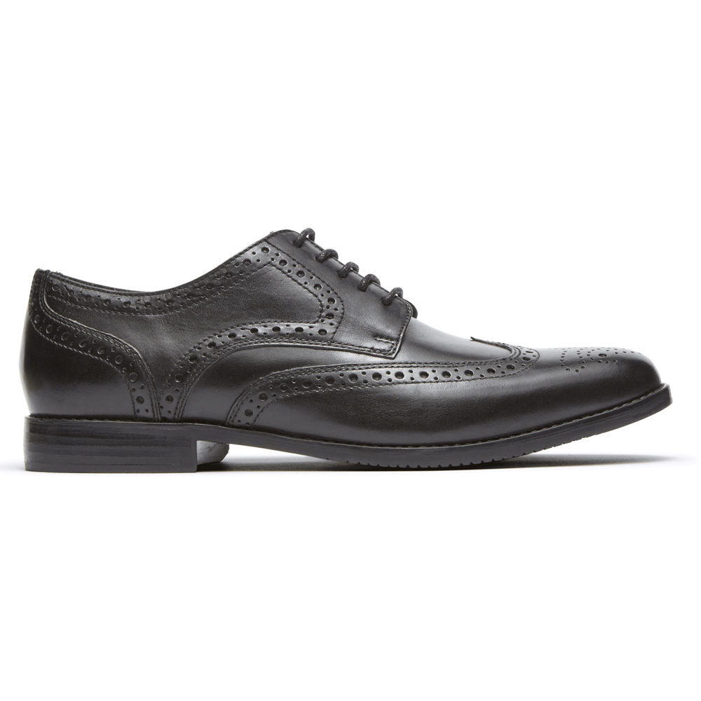 Zapatos Con Cordones Rockport Hombre Mexico - Style Purpose Wingtip Negros - KQMNY8463